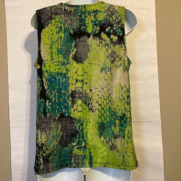 Kasper Green/Blue/Metálic Gold Sleeveless Top (Small) - Picture 2 of 5